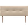DHOME Testiera in Similpelle o Tessuto AQUALINE Pro testiere Testata imbottita Lettio di Lusso (Similpelle Beige, 145x105cm con Gambe (Letti 120/135/140))
