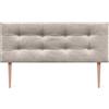DHOME Testiera letto Capitoné. Testiera imbottita ACUALINE Tessuto e similpelle. Testate per letti matrimoniali e singoli (tessuto beige, 160x115cm con gambe (letti 150/160))