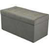 MG Design Pouf contenitore imbottito 45 × 90 cm Grigio - capacità ca. 100 L, fino a 300 kg, superficie morbida con leggero riflesso, struttura in legno massiccio, già montato e facile da pulire