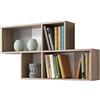 AVANTI TRENDSTORE - Nick - Mensola da muro in legno laminato, con 4 scomparti aperti. Dimensioni LAP 100x53x19,5 cm (Quercia - bianco)