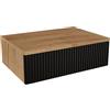 Planetmöbel Amyra - Consolle da parete sottile con cassetto, per guardaroba, corridoio e toletta, colore: rovere oro/nero, montaggio a parete, 50 x 16 x 35 cm