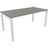 FBasic Scrivania Operativa Ufficio - Struttura metallo BIANCO e Piano legno STONE GREY - 160x80x74