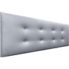 DHOME Testata in Similpelle o Tessuto AQUALINE Pro con 2 file di bottoni Testata imbottita Letto di lusso (Similpelle Argento, 150x50cm (Letti 150/160))
