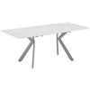 Vicco Tavolo da pranzo Trill, Bianco/Grigio, 140-190 x 90 cm Allungabile, con estrazione sincronizzata per lunghezze del tavolo variabili