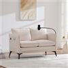 Soweiz Moderno divano doppio, piccolo divano in tessuto, con tasca laterale + supporto per cellulare regolabile, adatto per soggiorno/camera da letto/balcone, 127 x 69 x 66 cm (beige)