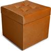 MG Design Pouf contenitore imbottito 45 × 45 cm Arancione - capacità ca. 50 L, fino a 300 kg, seduta morbida, struttura solida, già montato e facile da pulire
