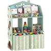 AIYAPLAY Scaffale Portagiochi Bambini 2 Contenitori 62.5x30x91.5cm Verde