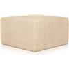 Deshome - Pouf poggiapiedi divano 83x83x44 cm bouclé: Pouf design moderno per divano soggiorno camera da letto Puff poggiapiedi Pouffe salotto Diana Beige