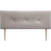 DHOME Testiera in Velluto Liscio con Bottoni e gambe di Alta Gamma Moderna Testiera Imbottita Letto di Lusso Camera da Letto Imbottita (Beige, 160cm)