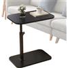 Pzuryhg Tavolino in legno, vassoio girevole per TV per computer portatile, scrivania regolabile, design girevole a 360°, struttura salvaspazio, ideale per soggiorno, camera da letto, studio, 17,7-31,5