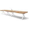 PAZZO DESIGN Tavolo Allungabile Roberta, Tavolo Soggiorno, Tavolo Cucina, Rovere Rustico, Gambe Incrociate Bianche a X, Da 180 a 480 cm, Made in Italy - id_2407