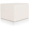 Deshome Pouf poggiapiedi 63x63x44 cm Stoffa Idrorepellente: Pouf Design Moderno per Divano Soggiorno Camera da Letto, Puff poggiapiedi, Pouffe Salotto Minerva (Bianco Crema)