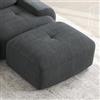 Bladez Moderno Divano A Coste Ottomano Modulo Di Espansione Per Divano Modulare, Spugna 32D, Pouf Imbottito (Grigio, 1 Sgabello)