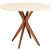 RAGABA JUBI Tavolo da pranzo rotondo, 80 cm, rovere avorio