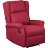 Totò Piccinni Poltrona Barcellona Relax Reclinabile con Poggiapiedi Imbottita Confortevole Bergere (Tessuto Bordeaux, Manuale)
