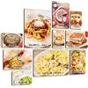 Giallobus - Set 10 Quadri Multi Pannello - Cibo - Cucina Bolognese 2 - Legno MDF - - 2 x 42x29,7cm - 4 x 29,7x21cm - 4 x 21x14,85cm - - Pronti da Appendere - Quadri Moderni per la casa