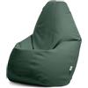 Avalon - Puff Poltrona Sacco Grande Jazz in Ecopelle Deluxe, Pouf Sacco di Qualità Sartoriale, Bean Bag per Sedersi Ergonomico, Pouf a Sacco Impermeabile, Made in Italy(80x125cm-Verde Scuro)