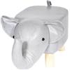 Generico Pouf Animaletto Imbottito H25 cm con Gambe in Legno, Sgabello Poggiapiedi per Cameretta e Salotto, Design Cagnolino, Ippopotamo, Elefante o Maialino, Sedia Decorativa (Grigio Chiaro, Elefante)