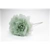 Generico Fiori Artificiali Fiore Grande in Organza Verde Salvia - 19 cm