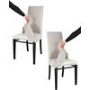 t m c s Tommychairs - Set 2 sedie imbottite con cuffia sfoderabile modello Jazz per cucina, struttura in faggio anilina nera, seduta e schienale imbottiti e rivestiti con cuffia in tessuto bianco ostrica