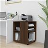 ShCuShan Armadietto con Ruote Rovere Marrone 60x53x72 cm in Legno,Carrello Porta Stampante, Mobiletto con Ruote, Supporto per Stampante in Legno, Classificatore per Documenti per Studio, Ufficio