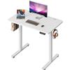 DEVAISE Scrivania Regolabile in Altezza 100×60x(78-118) cm con Piano Intero, Motore Silenzioso, Portata 85kg, Scrivania Ergonomica Sit-Stand per Home Office, Bianca