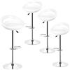 MINGYI Sgabelli da bar, set di 4, sedile in plastica ABS, seggiolone con supporto lombare e poggiapiedi, sedile 43×43×26 cm, colore: Bianco