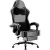 Fruyyzl Sedia Gaming Ergonomica, Poltrona Gaming con Schienale Regolabile, Sedia da Gamer con Poggiatesta e Supporto Lombare, Sedia Gamer in Pelle Sedia Gaming con Poggiapiedi