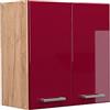 Vicco Pensile da cucina R-Line, Rosso lucido, 60 cm, per la libera combinazione all'interno di sistemi cucina modulari