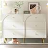 PUGSDRLY Cassettiera con 6 cassetti, cassettiera con 6 cassetti, bianca, mobile contenitore con cassetti, stile moderno, credenza per soggiorno e camera da letto (H85/B120/T40 cm)
