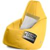 Avalon - Puff Poltrona Sacco Grande Jive Deluxe Sfoderabile, Pouf Sacco di Qualità Sartoriale, Bean Bag per Sedersi Ergonomico, Tessuto Antistrappo Impermeabile, Made in Italy(80x125cm-Giallo Limone)