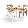 PAZZO DESIGN Tavolo Fisso Margherita, Rovere Rustico, Gamba Bianca, Tavolino Da Bar, Tavolo Da Ristorante, 80 x 80 x 74 cm, Rovere Rustico - id_2096