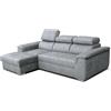 Robin Inspire Divano Angolare Modulare 3 Posti - Divano Letto a L Sinistro - Contenitore, 3 Poggiatesta Regolabili - per Soggiorno Moderno - 247 cm Silver Beige Scuro