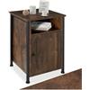 tectake 801109 Comodino Blackburn, Scomparto aperto, Armadietto suddiviso con porta magnetica