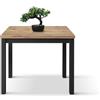 PAZZO DESIGN Tavolo allungabile Giuliano, Rovere Rustico, Gambe Nere, Tavolo Cucina, Tavolo Soggiorno, Made in Italy, 90x90x76,5 cm - id_2141