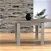 Yellowshop - Tavolo quadrato allungabile a libro per cucina, sala pranzo, soggiorno, cm 80x80, 90x90, 100x100 RODI grigio effetto cemento opaco, Made in Italy (100 x 100)