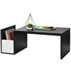 [en.casa] Tavolino da Salotto con Vano Laterale Tavolo Basso da Caffè con Scomparto Portaoggetti per Soggiorno Studio Living 90 x 45 x 35 cm - Nero
