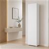 Yellowshop - Armadio Colonna Multiuso Salvaspazio con 7 Ripiani regolabili - Mobile Alto a 1 Anta per Cucina, Bagno, Ingresso o Lavanderia - Made in Italy diversi colori (Bianco)