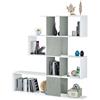 Habitdesign Dmora Kafka H03 Libreria, Grigio/Bianco, 145 x 29 x 145, Melamina