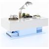 COSTWAY Tavolino da Caffè Moderno, Tavolino a 2 Piani con 20 Luci LED a Colori, 2 Cassetti Portaoggetti e Finitura Lucida, Tavolino Rettangolare per Salotto, Studio e Camera da Letto (Bianco)