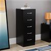 Vida Designs Petto Cassettiera Stretta, Legno ingegnerizzato, Nero, 36D x 34.5W x 90H centimetres