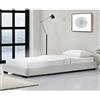 Corium Letto Singolo Imbottito Struttura Bassa con Rete a Doghe e Piedini Zona di Riposo 90x200 cm Rivestito in Similpelle Bianco