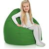 Italpouf Poltrona Sacco L Bambini, Interno ed Esterno, Riempimento Perle Polistirolo, Sfoderabile, Impermeabile, Certificato, Verde, 90x77 cm