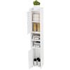 homewell - Armadietto per bagno impermeabile, scaffale da terra per bagno, armadietti alti per bagno, a libera installazione adatto per soggiorno, cucina e bagno, bianco (26 * 22 * 118 cm)