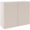 Selsey Credenza 2 Ante in Beige Cashmere con Frontali Scanalati Larghezza 100 cm Sistema Push-to-Open Mobilia Moderna Camera da Letto Mobile Funzionale Elegante Finiture in ABS Resistenti