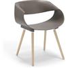 REDÒKASA Sedia in polipropilene DILETTA con gambe in faggio, resistente ai raggi UV, design moderno, ideale per sala da pranzo, cucina, sala d'attesa, bar, ristoranti (Tortora, 1)
