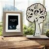Ingrosso e Risparmio Bomboniera Comunione 1 pz Orologlio a Forma di Albero della Vita con Cornice portafoto Colore Bianco e Tortora Simboli Sacri Ideale Bimbo Bimba Legno Doppio Colore