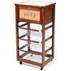 Legno Line Carrello con CASSETTO PORTAPANE più CESTELLI PORTAFRUTTA Legno MASSELLO Varie Finiture (WENGE') (Noce)
