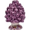 sicilia bedda - Pigna Siciliana con Piede Decorato - Modello Maioliche - Ceramica di Caltagirone (Altezza 12 x 8, Viola)