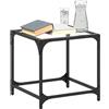 KTHLBRH Tavolino da Salotto Moderno con Piano in Vetro Trasparente 40x40x40 cm, Struttura in Acciaio e Legno Multistrato Resistente, Ideale per Soggiorno e Decorazione Interni